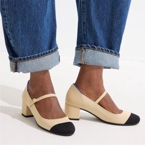 Rothy's The Mary Jane Heel - Cream Captoe, SIZE 9 US